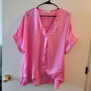 Impressions boutique pink oversized blouse